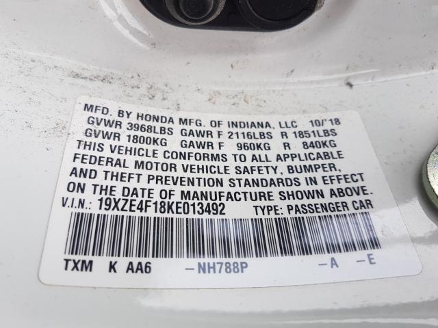2019 HONDA INSIGHT LX 19XZE4F18KE013492