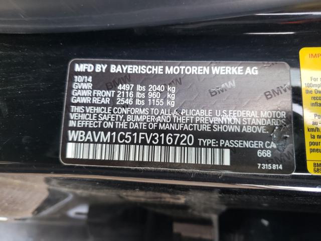 2015 BMW X1 SDRIVE2 WBAVM1C51FV316720