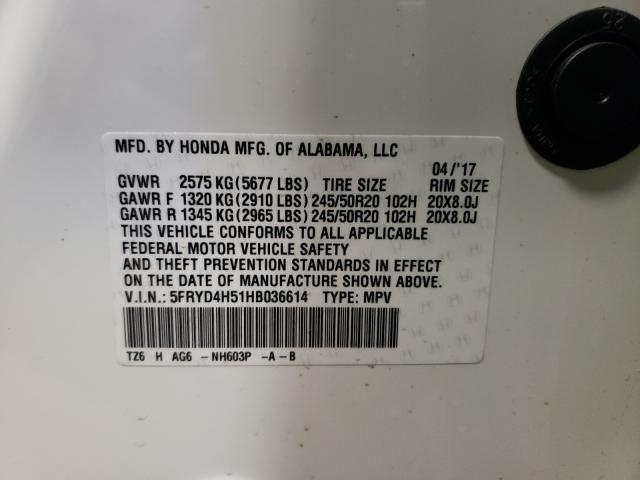2017 ACURA MDX TECHNO 5FRYD4H51HB036614