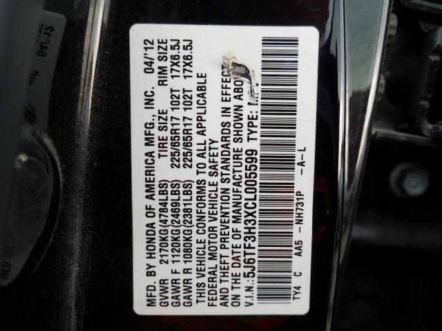 2012 HONDA CROSSTOUR 5J6TF3H3XCL005599