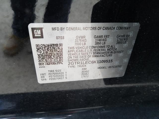 2019 GMC SIERRA LIM 2GTR1LEC6K1109515