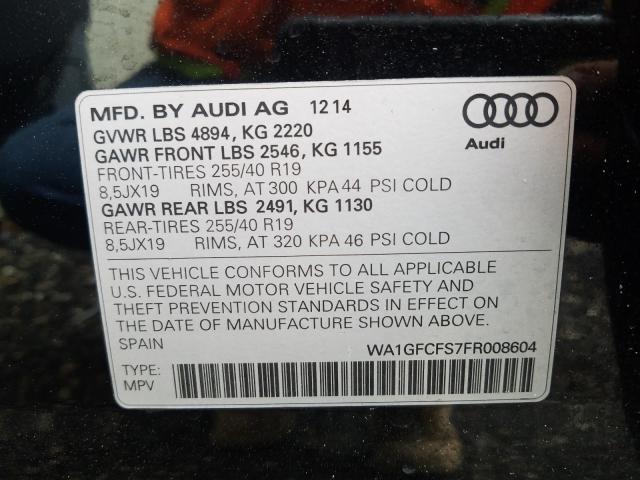 2015 AUDI Q3 PRESTIG WA1GFCFS7FR008604