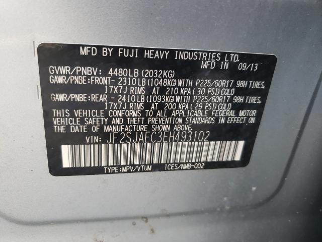 2014 SUBARU FORESTER 2 JF2SJAEC3EH493102