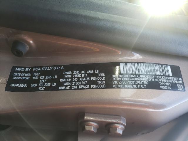 2018 FIAT 500X LOUNG ZFBCFYDB1JP637500
