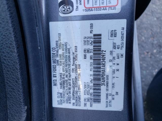 2010 FORD FUSION 3FAHP0HA1AR340972