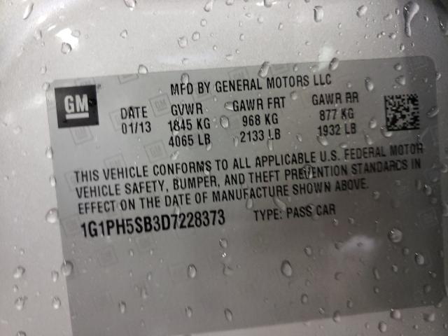 2013 CHEVROLET CRUZE ECO 1G1PH5SB3D7228373