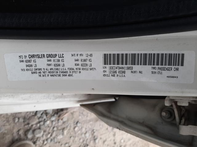 2010 DODGE AVENGER SX 1B3CC4FB4AN118059