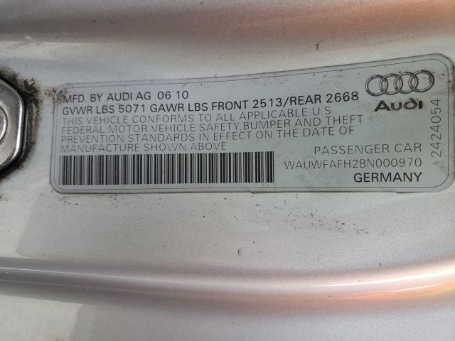 2011 AUDI A5 PRESTIG WAUWFAFH2BN000970