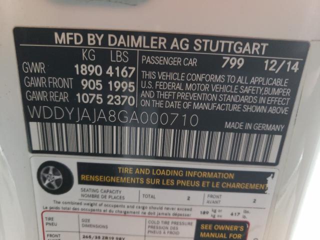 2016 MERCEDES-BENZ AMG GT S WDDYJAJA8GA000710
