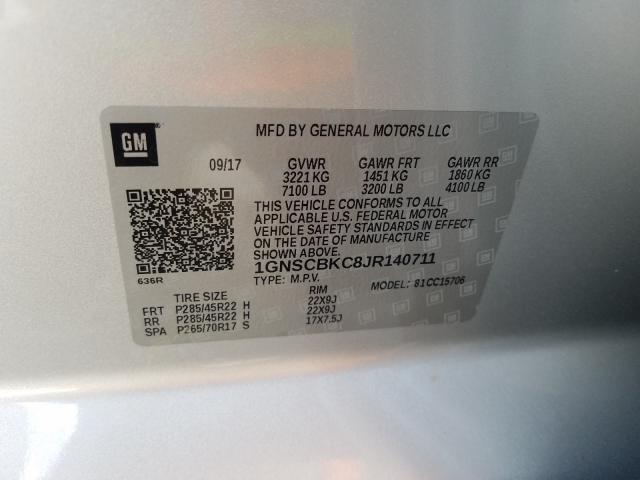 2018 CHEVROLET TAHOE C150 1GNSCBKC8JR140711