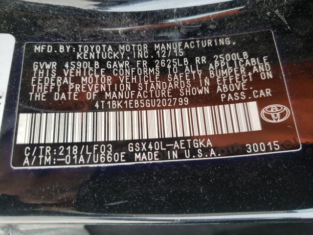 2016 TOYOTA AVALON XLE 4T1BK1EB5GU202799