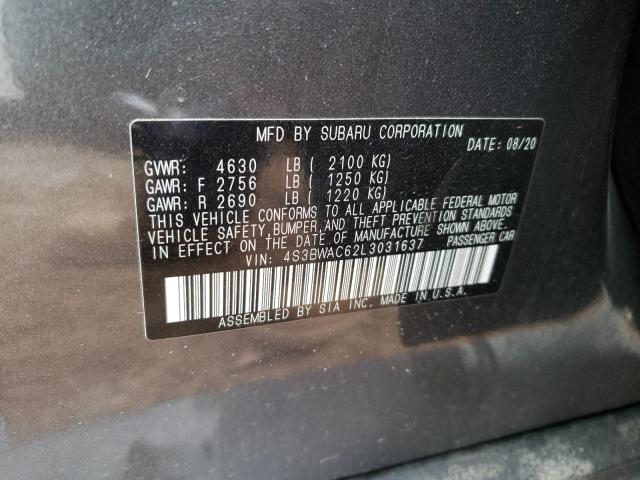 2020 SUBARU LEGACY PRE 4S3BWAC62L3031637