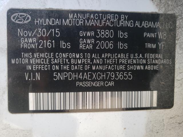 2016 HYUNDAI ELANTRA L 5NPDH4AEXGH793655