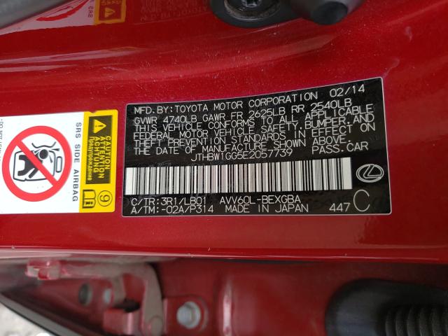 2014 LEXUS ES 300H JTHBW1GG5E2057739