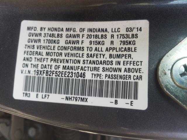 2014 HONDA CIVIC LX 19XFB2F52EE231046