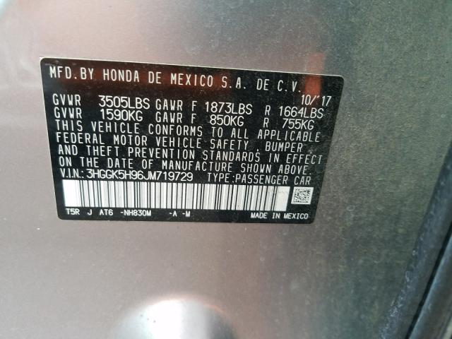 2018 HONDA FIT EX 3HGGK5H96JM719729