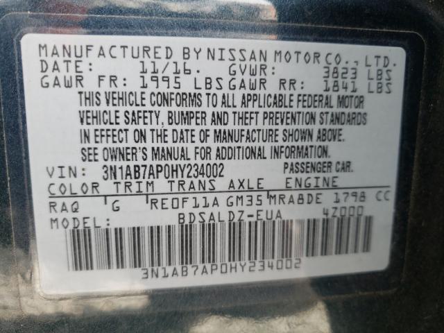 2017 NISSAN SENTRA S 3N1AB7AP0HY234002