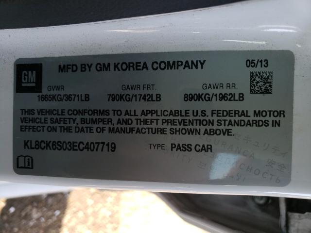 2014 CHEVROLET SPARK EV 1 KL8CK6S03EC407719