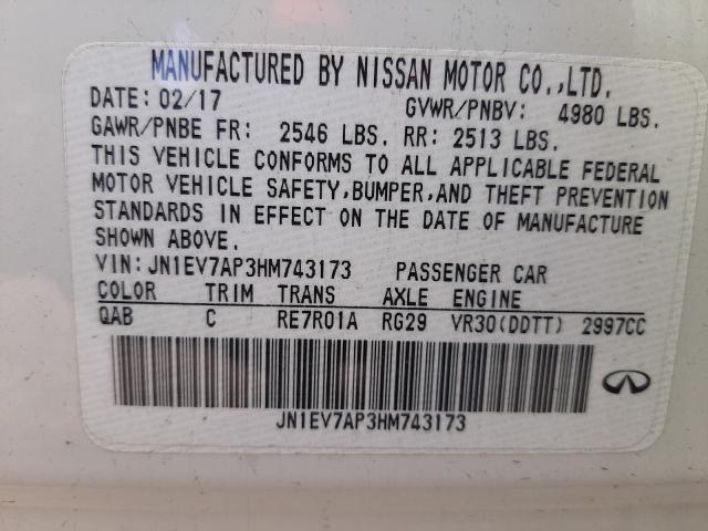 2017 INFINITI Q50 PREMIU JN1EV7AP3HM743173