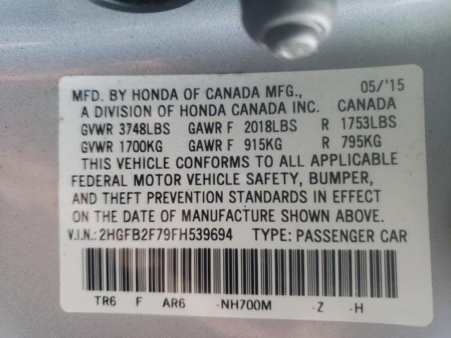 2015 HONDA CIVIC SE 2HGFB2F79FH539694