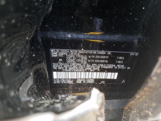 2019 TOYOTA RAV 4 2T3W1RFV1KW009030