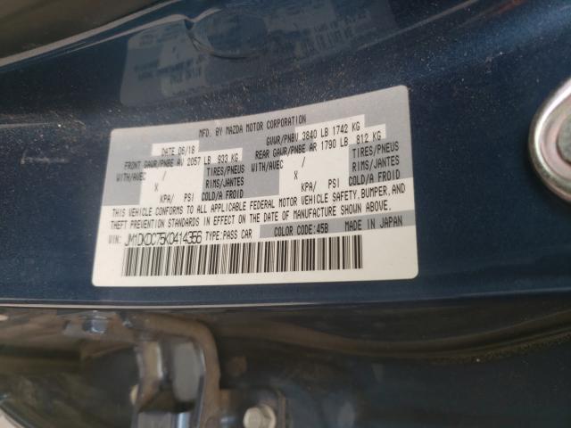 2019 MAZDA CX-3 TOURI JM1DKDC75K0414356