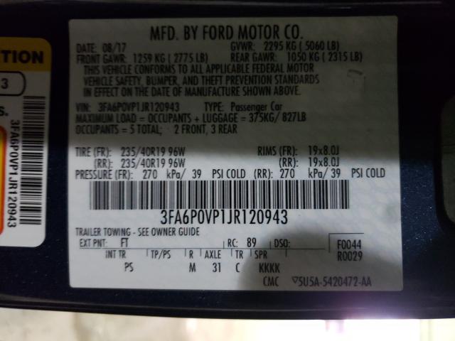 2018 FORD FUSION SPO 3FA6P0VP1JR120943
