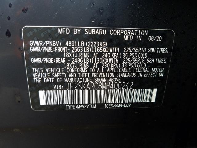 2021 SUBARU FORESTER S JF2SKARC8MH400242