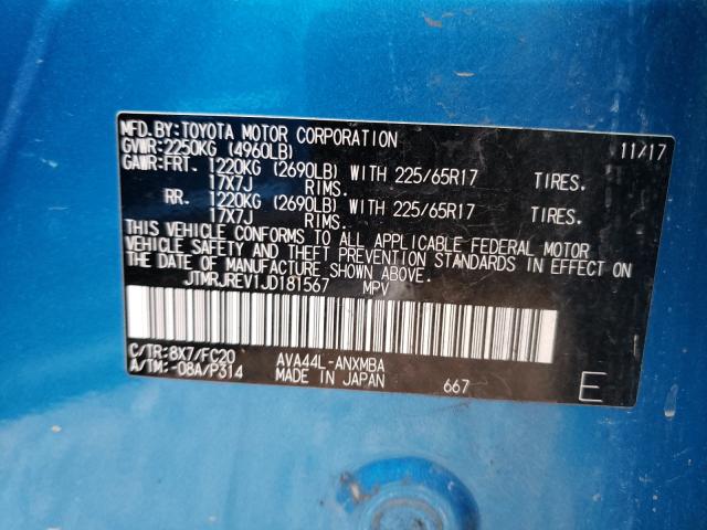 2018 TOYOTA RAV4 HV LE JTMRJREV1JD181567