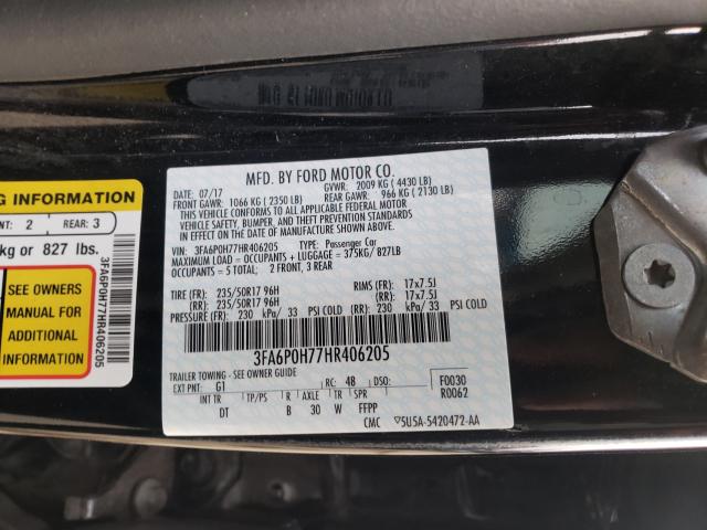 2017 FORD FUSION SE 3FA6P0H77HR406205