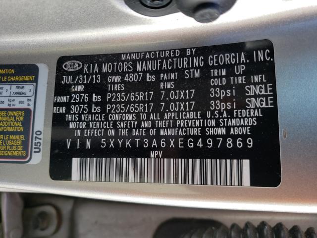 2014 KIA SORENTO 5XYKT3A6XEG497869