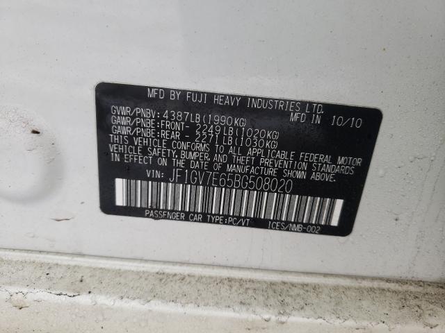 2011 SUBARU IMPREZA WR JF1GV7E65BG508020