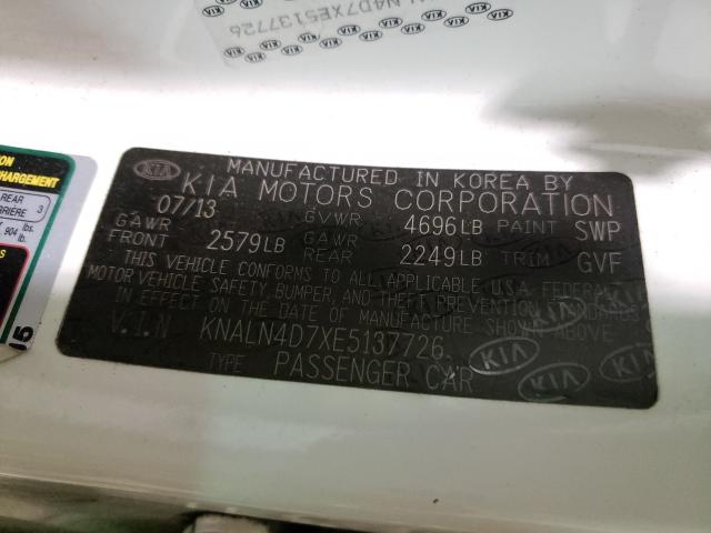2014 KIA CADENZA PR KNALN4D7XE5137726