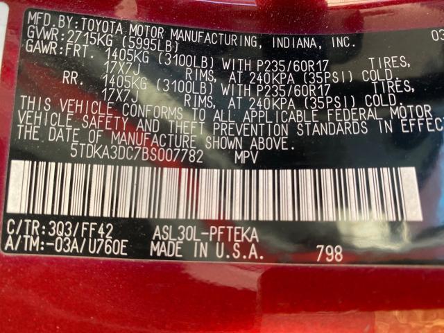 2011 TOYOTA SIENNA BAS 5TDKA3DC7BS007782