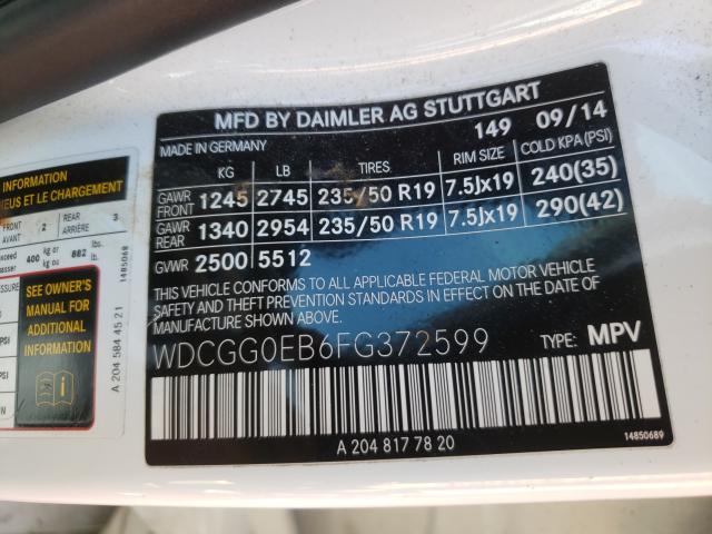 2015 MERCEDES-BENZ GLK 250 BL WDCGG0EB6FG372599