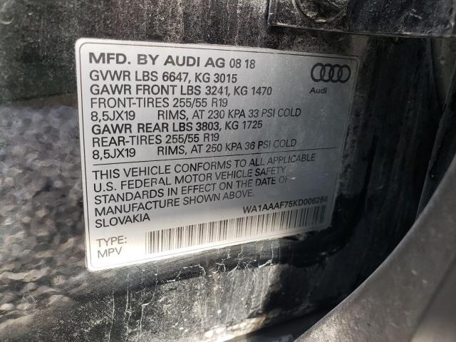 VIN WA1AAAF75KD006264 2019 Audi Q7, Premium no.10