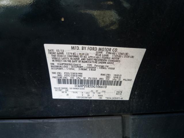 2013 FORD TAURUS SEL 1FAHP2E82DG106610