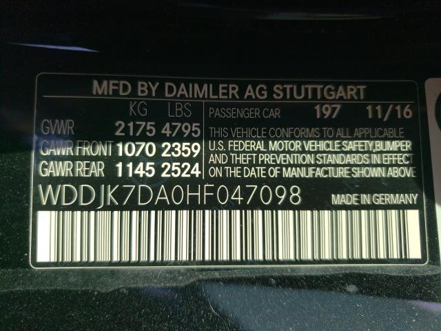 2017 MERCEDES-BENZ SL 550 WDDJK7DA0HF047098