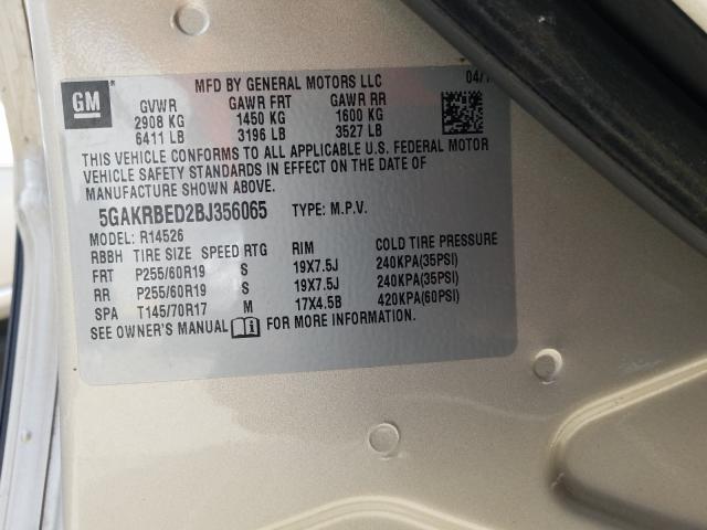 2011 BUICK ENCLAVE CX 5GAKRBED2BJ356065