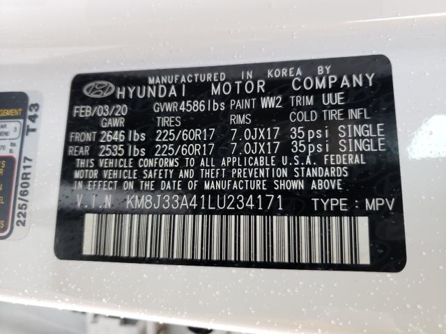2020 HYUNDAI TUCSON KM8J33A41LU234171