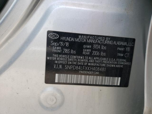 2019 HYUNDAI ELANTRA SE 5NPD84LFXKH408481