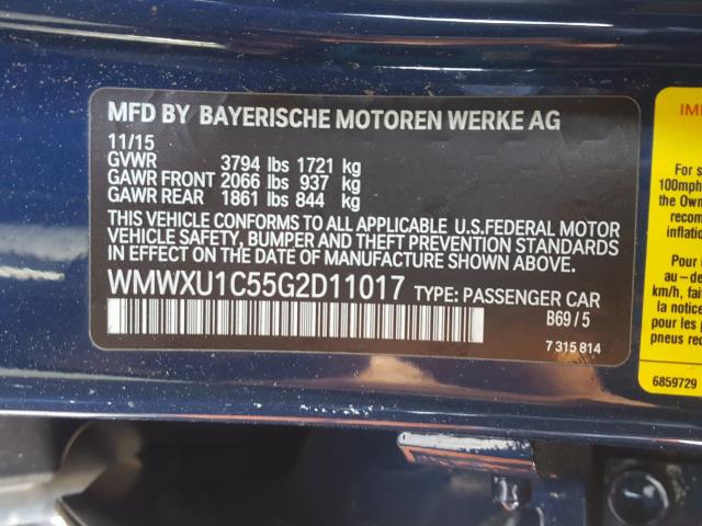 2016 MINI COOPER WMWXU1C55G2D11017