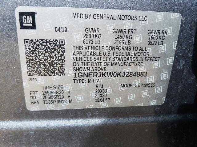 2019 CHEVROLET TRAVERSE R 1GNERJKW0KJ284883