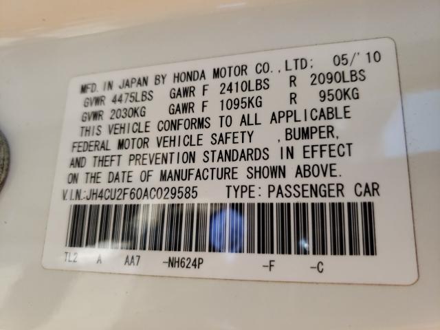 2010 ACURA TSX JH4CU2F60AC029585