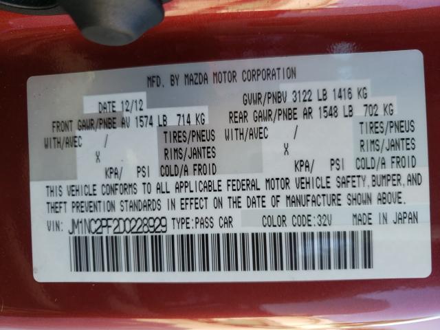 2013 MAZDA MX-5 MIATA JM1NC2PF2D0228929