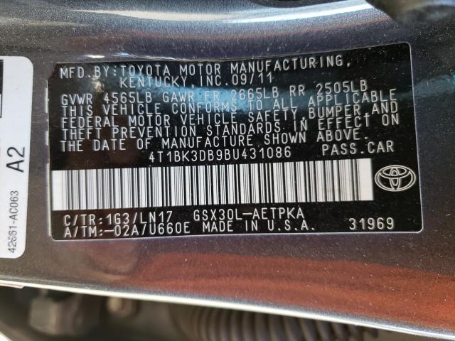 2011 TOYOTA AVALON BAS 4T1BK3DB9BU431086