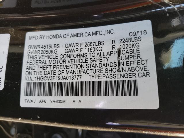2018 HONDA ACCORD HYB 1HGCV3F19JA013777