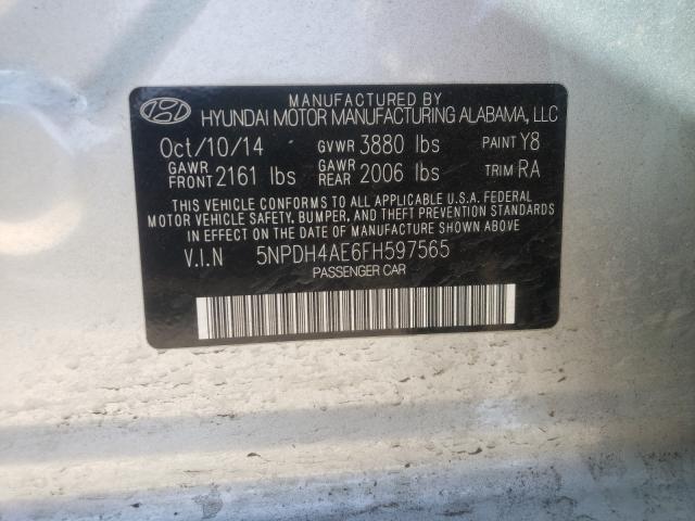 2015 HYUNDAI ELANTRA SE 5NPDH4AE6FH597565
