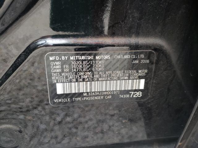 2017 MITSUBISHI MIRAGE ES ML32A3HJ1HH001971