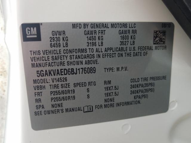 2011 BUICK ENCLAVE CX 5GAKVAED6BJ176089